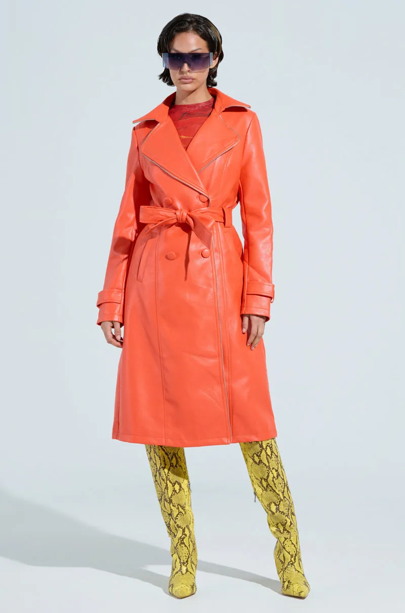 SANDO ZIPPER TRIM TRENCH IN ORANGE