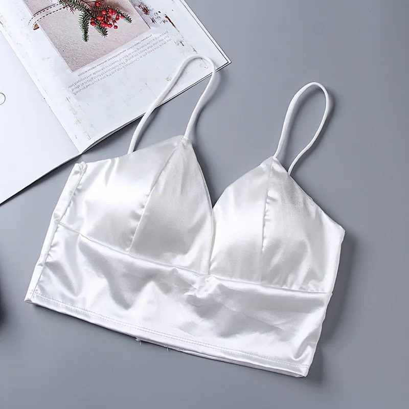 Satin Cropped Bralette Top