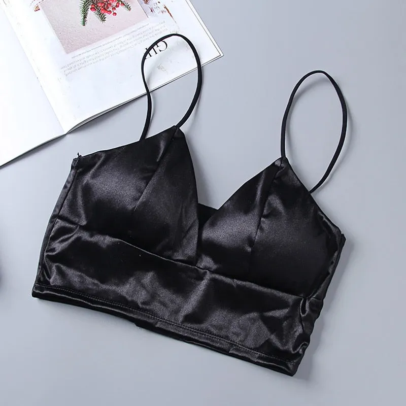 Satin Cropped Bralette Top