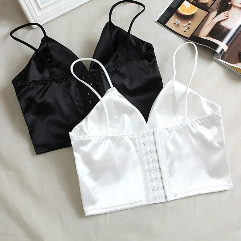 Satin Cropped Bralette Top