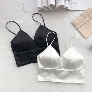 Satin Cropped Bralette Top