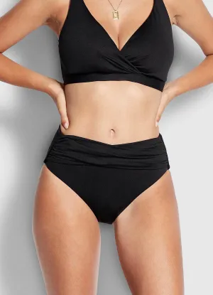 Seafolly Solid High Waist Wrap Front Bottom