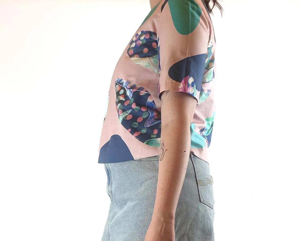 Seagrass Designs pink print top size 12