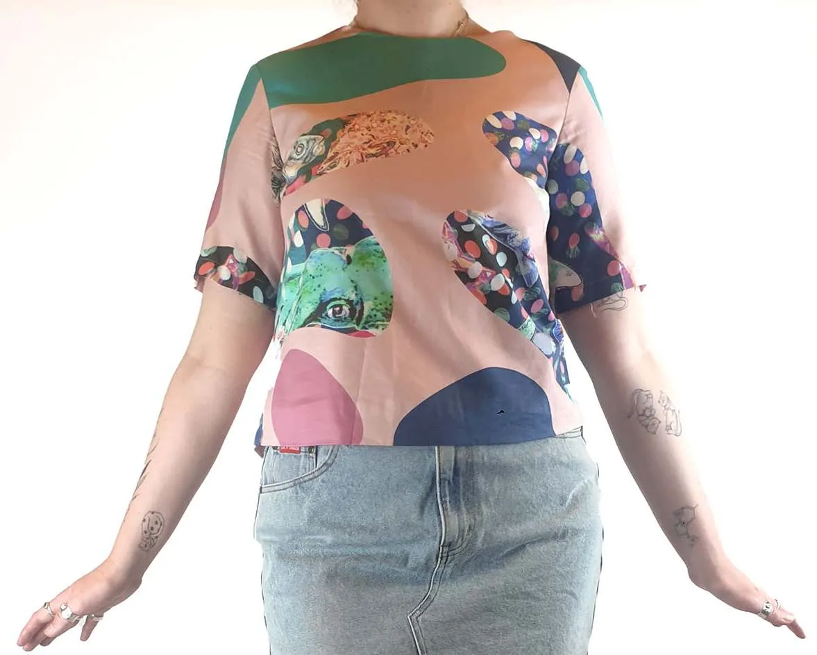 Seagrass Designs pink print top size 12