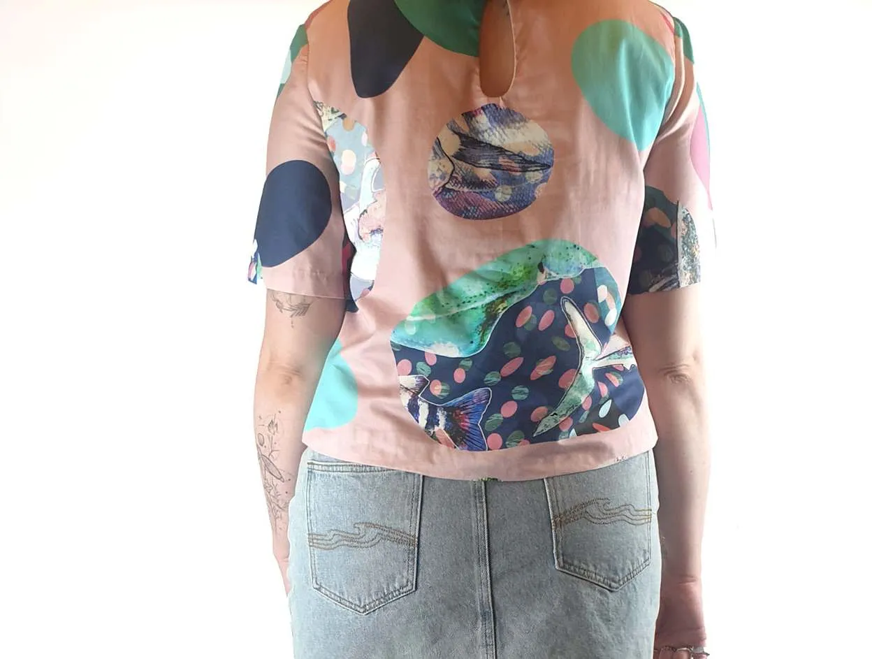 Seagrass Designs pink print top size 12