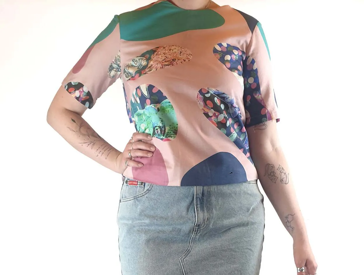 Seagrass Designs pink print top size 12