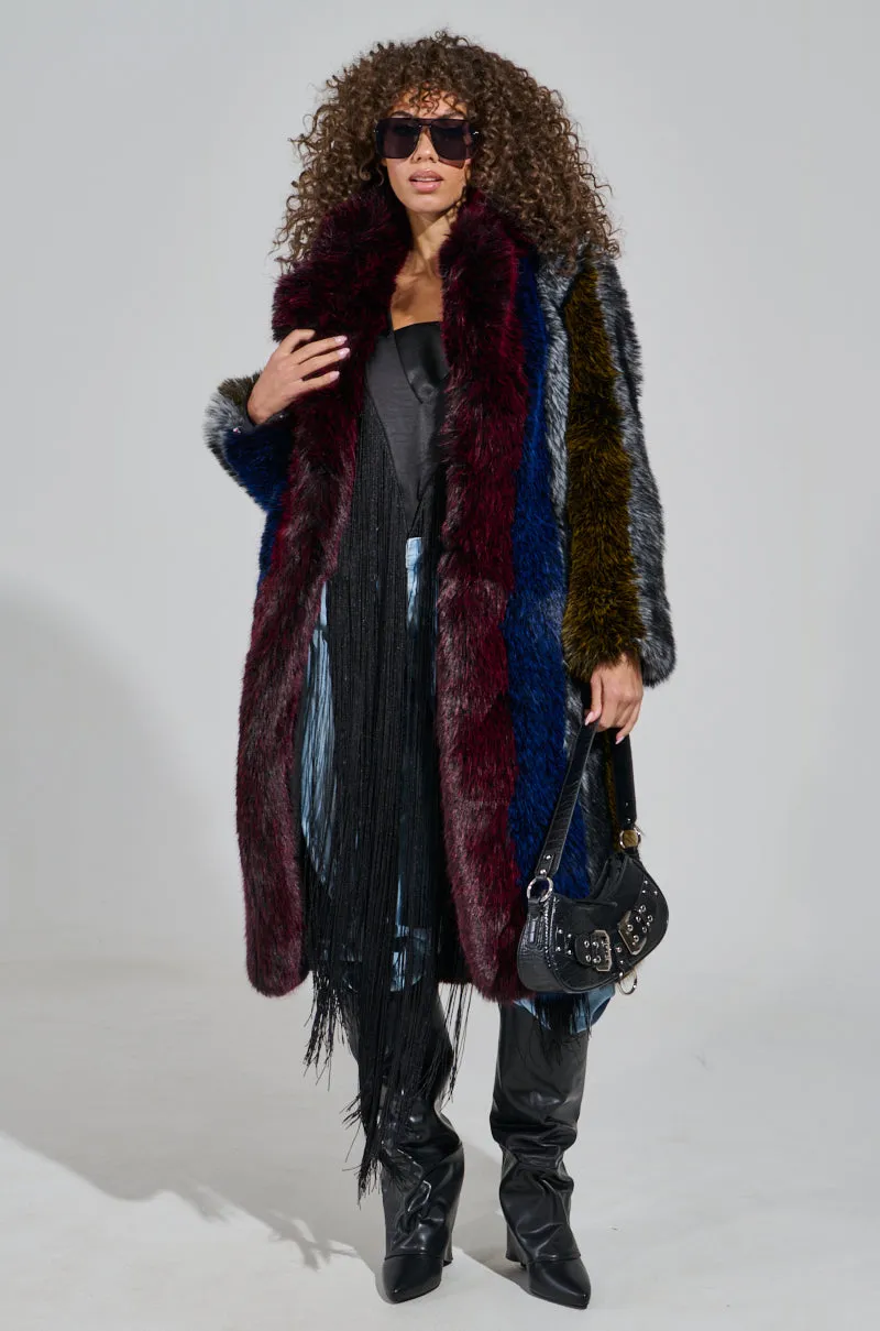 SHIGO FAUX FUR TRENCH