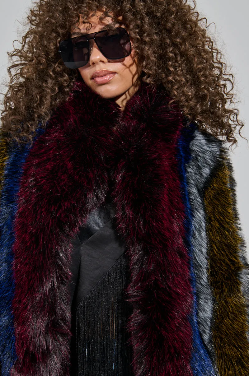 SHIGO FAUX FUR TRENCH