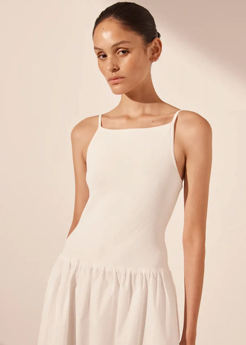 SHONA JOY Aliah High Neck Midi Dress - Ivory