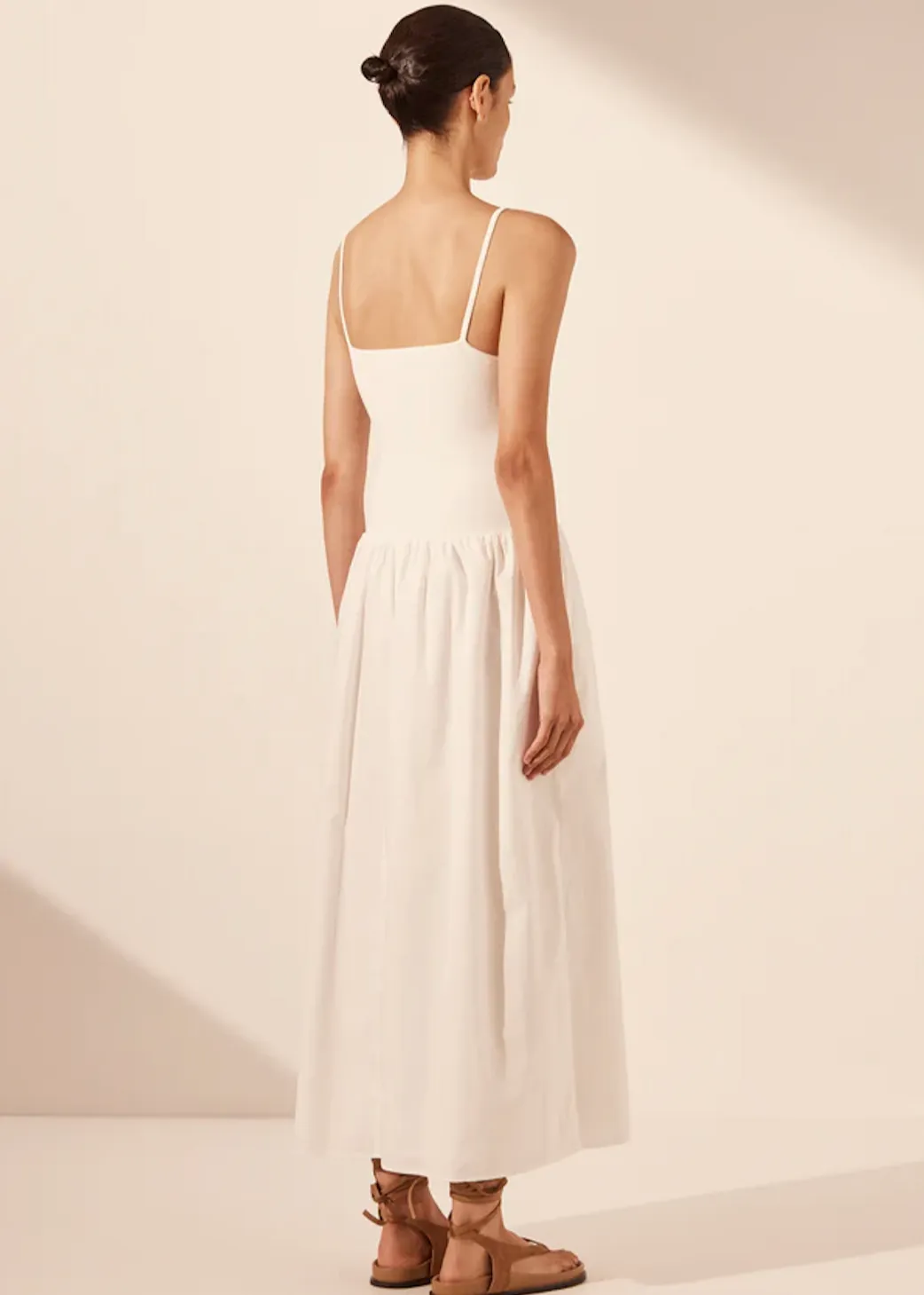 SHONA JOY Aliah High Neck Midi Dress - Ivory
