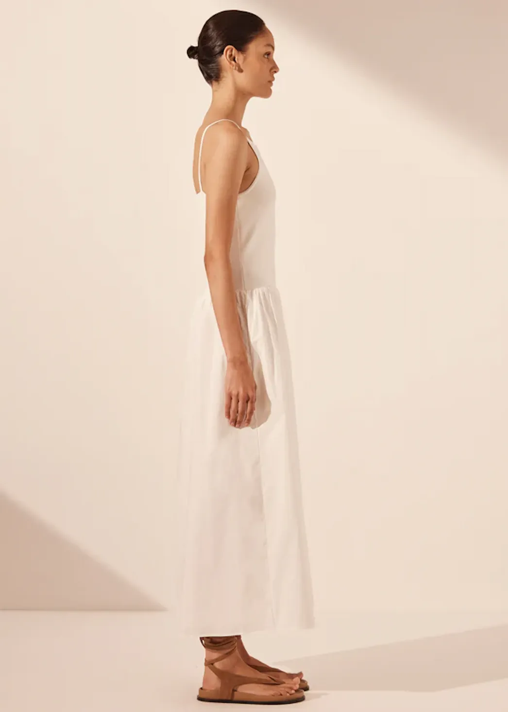 SHONA JOY Aliah High Neck Midi Dress - Ivory