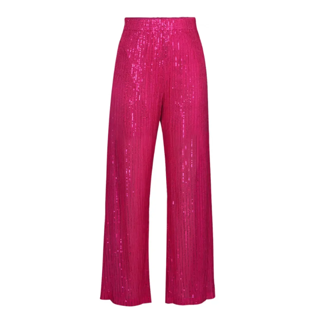 Shona Metallic Sequin Wide Leg Pants