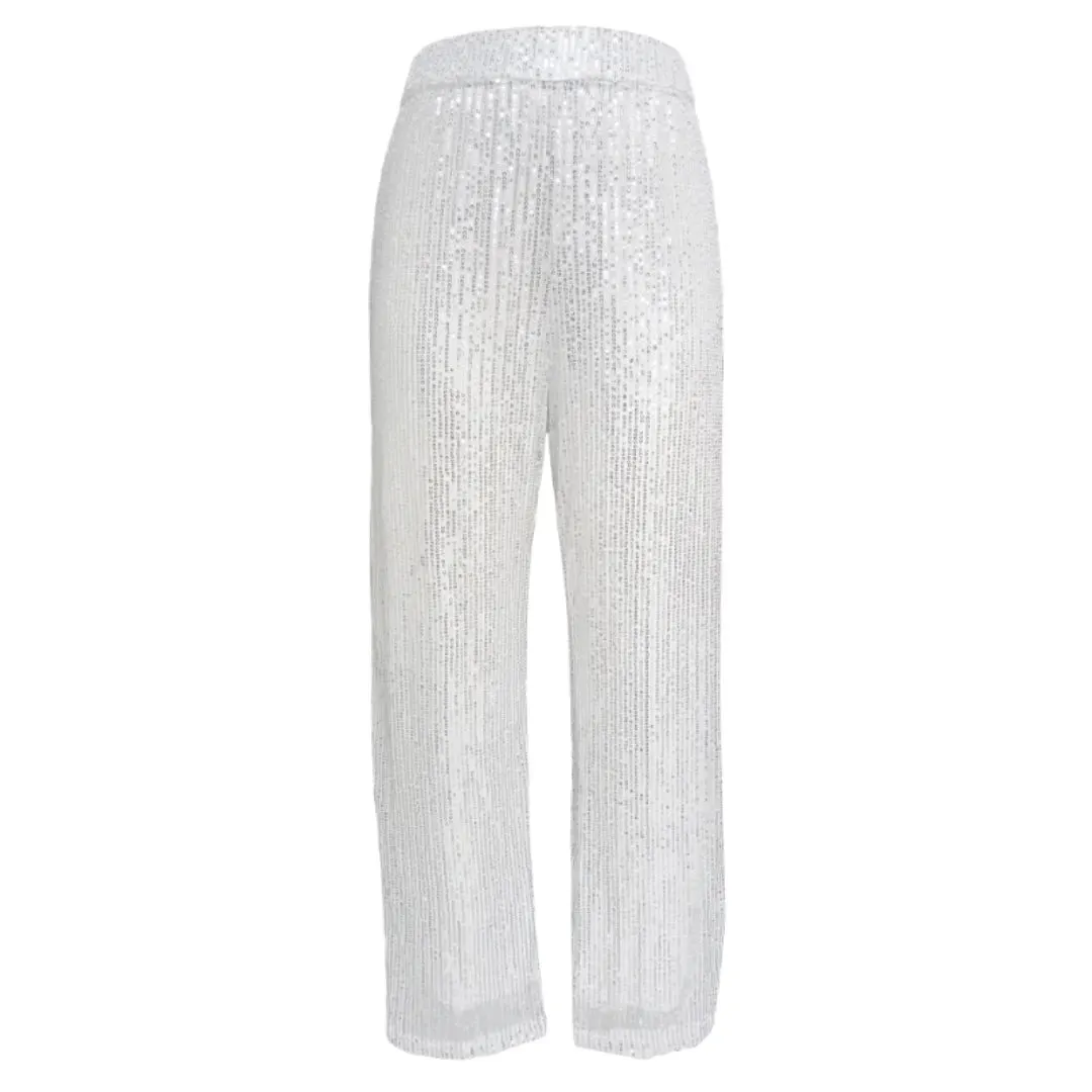 Shona Metallic Sequin Wide Leg Pants
