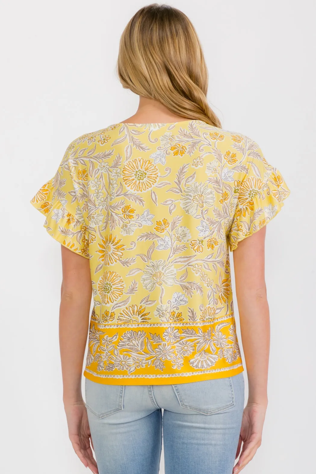 SHORT SLEEVE RUFFLE DOLMAN