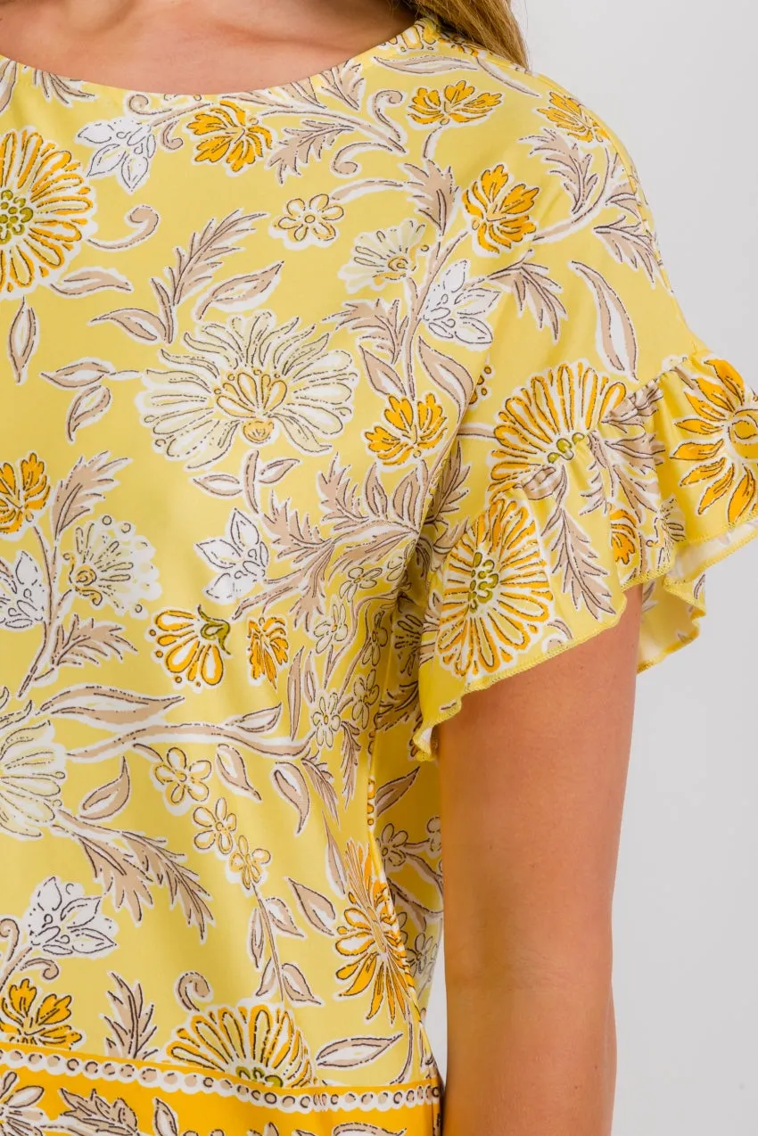 SHORT SLEEVE RUFFLE DOLMAN