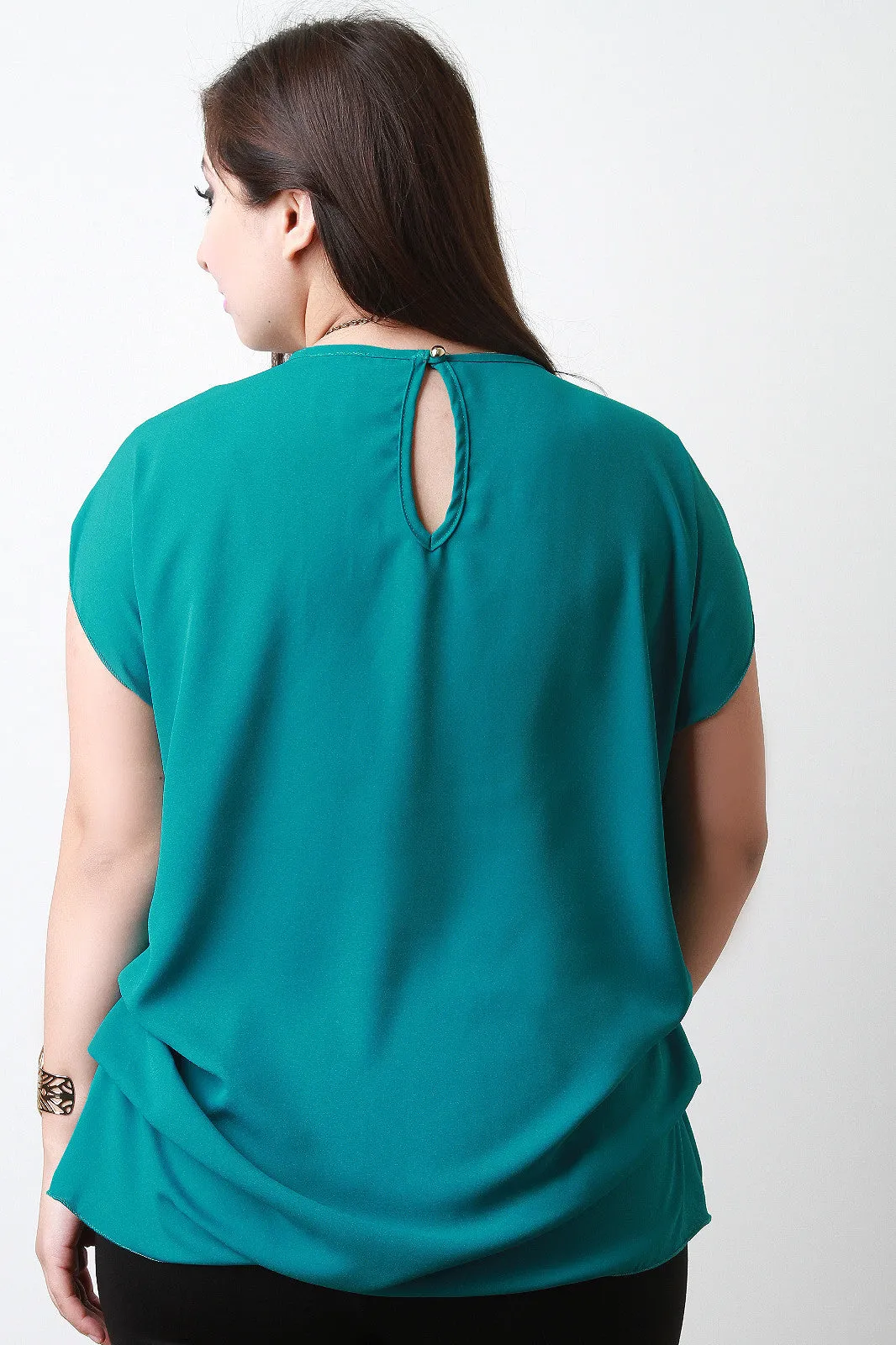Side Pleat Boxy Top