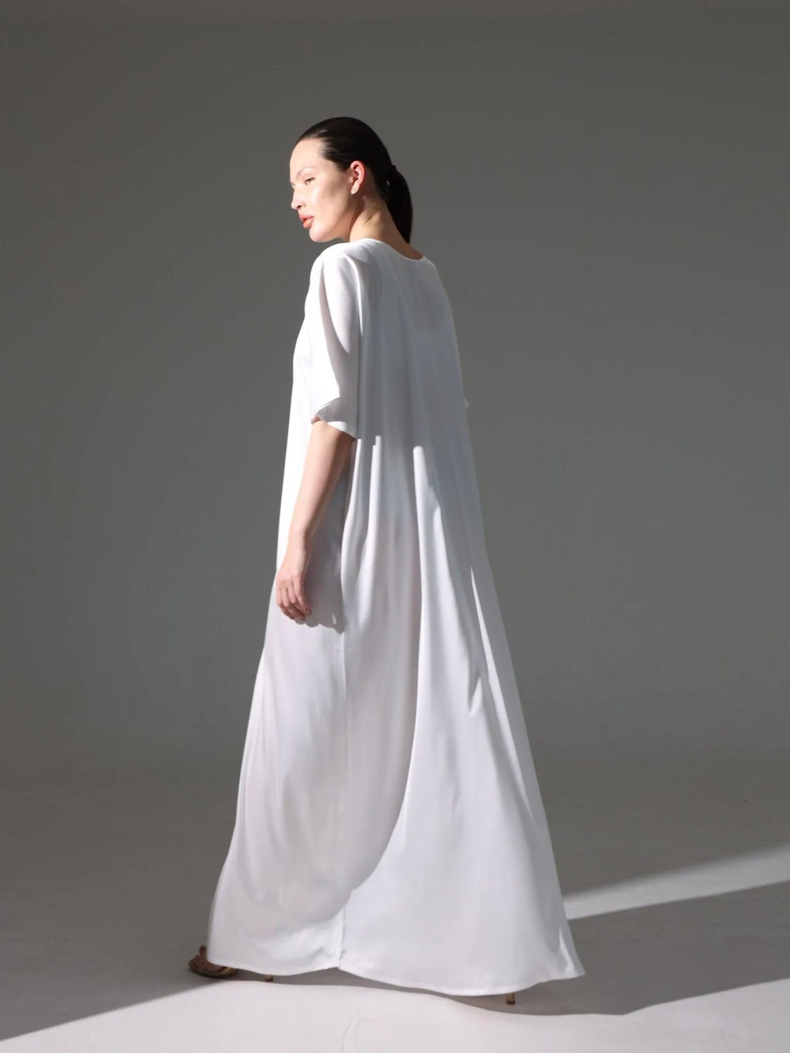 Silk Abaya Inner Slip Dress - Elegant Ivory