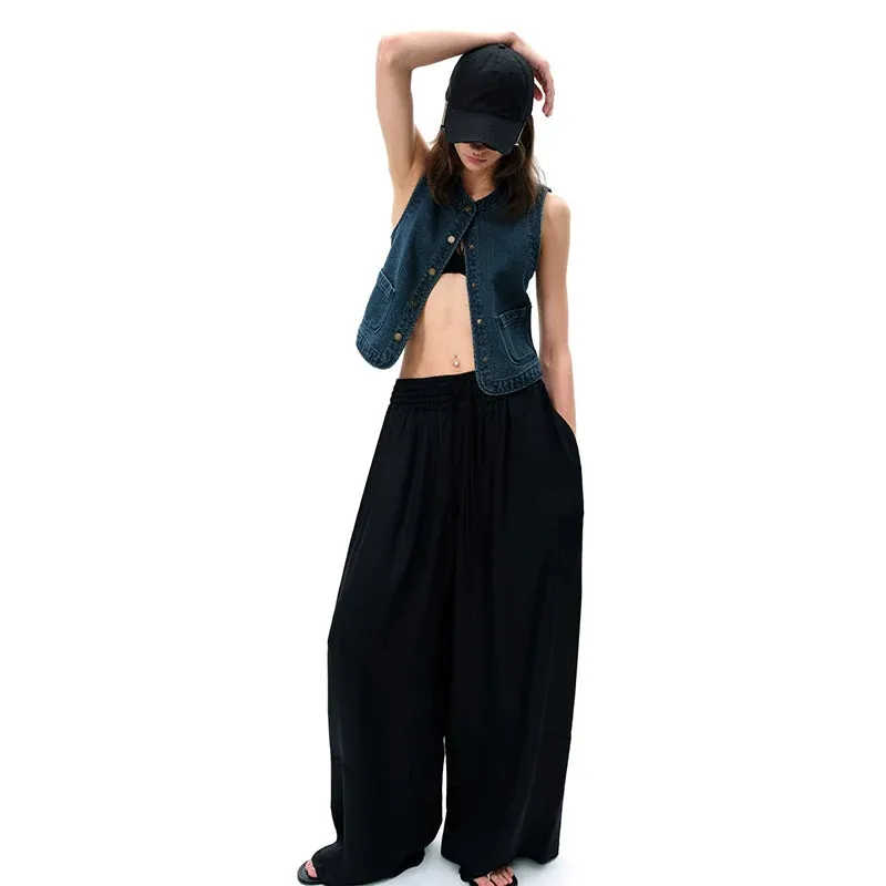 Silk Wide-Leg Pants
