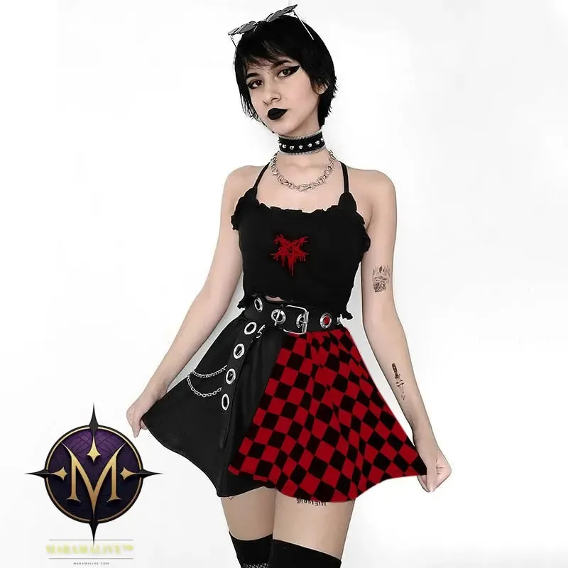 Skirt Gothic Plaid A Line Mini Skirts Harajuku Streetwear
