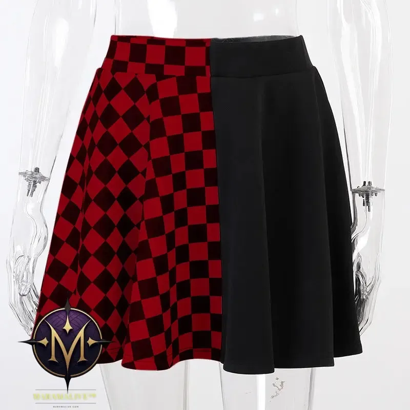 Skirt Gothic Plaid A Line Mini Skirts Harajuku Streetwear