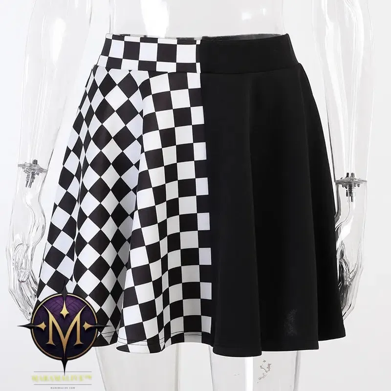 Skirt Gothic Plaid A Line Mini Skirts Harajuku Streetwear