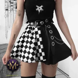 Skirt Gothic Plaid A Line Mini Skirts Harajuku Streetwear