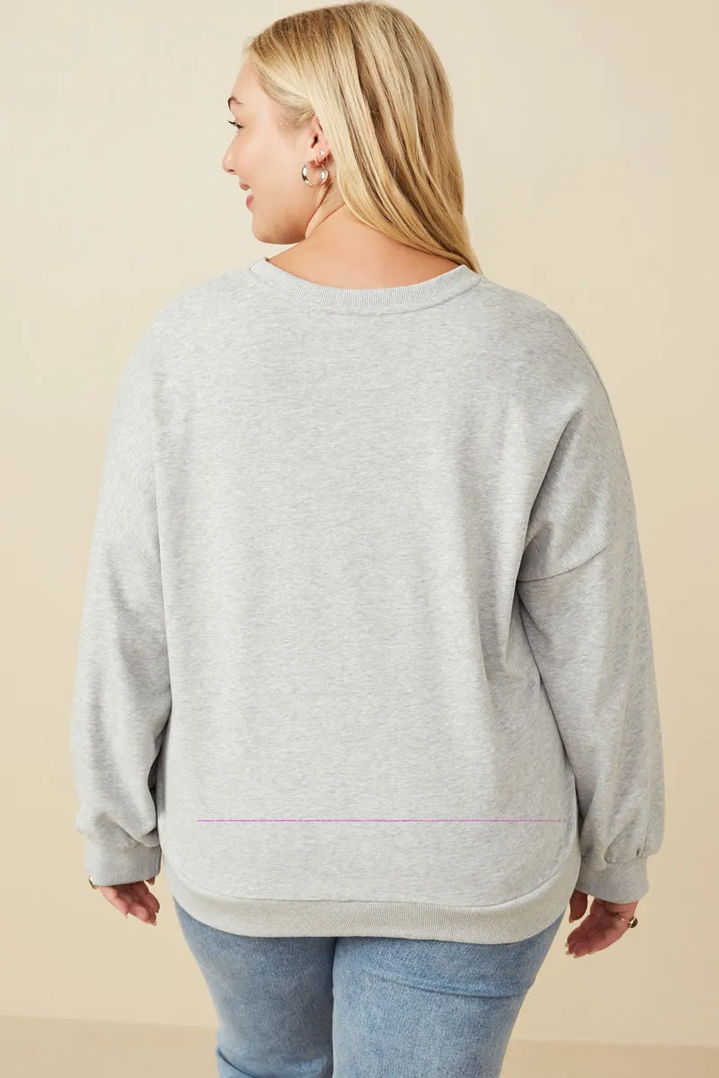 Smile Text Cropped French Terry Top