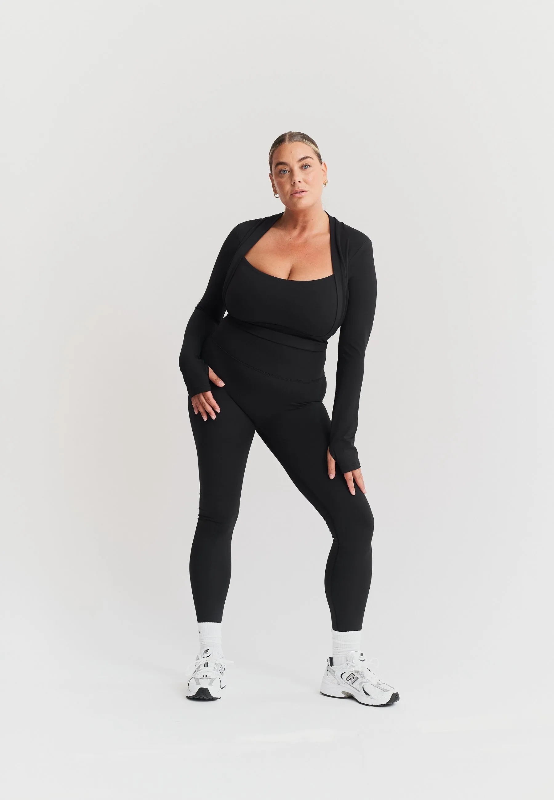 Softsculpt Bolero Long Sleeve Top - Black