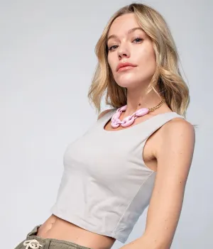 Solid Choice Cropped Tank - Gray