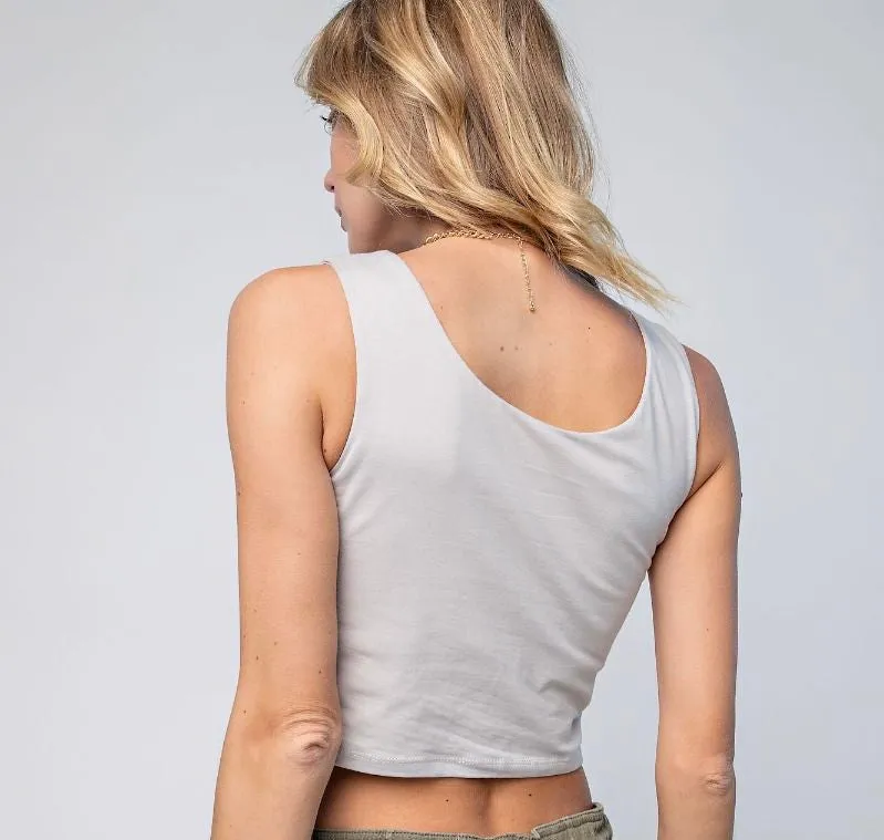 Solid Choice Cropped Tank - Gray