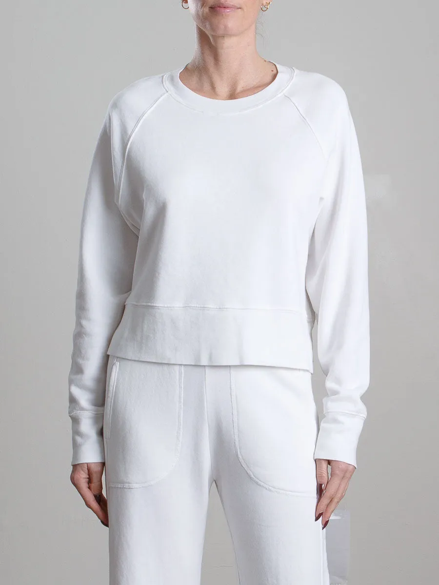 Sophia Crop Sweatshirt in French Terry - Ivory