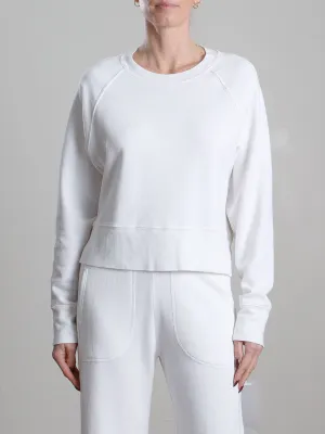 Sophia Crop Sweatshirt in French Terry - Ivory