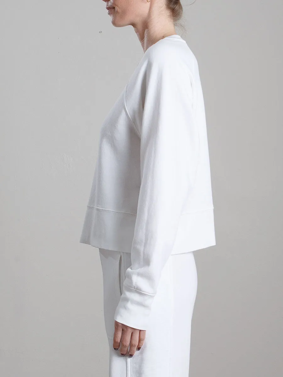 Sophia Crop Sweatshirt in French Terry - Ivory