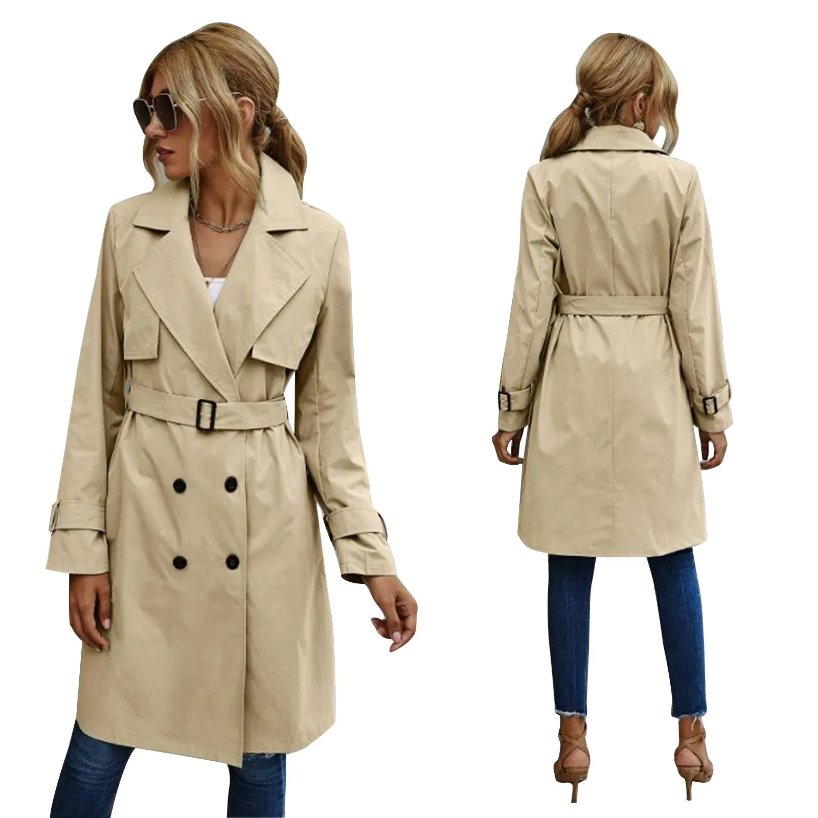 Spring and summer trench coat jacket for women - Ideal for layering
