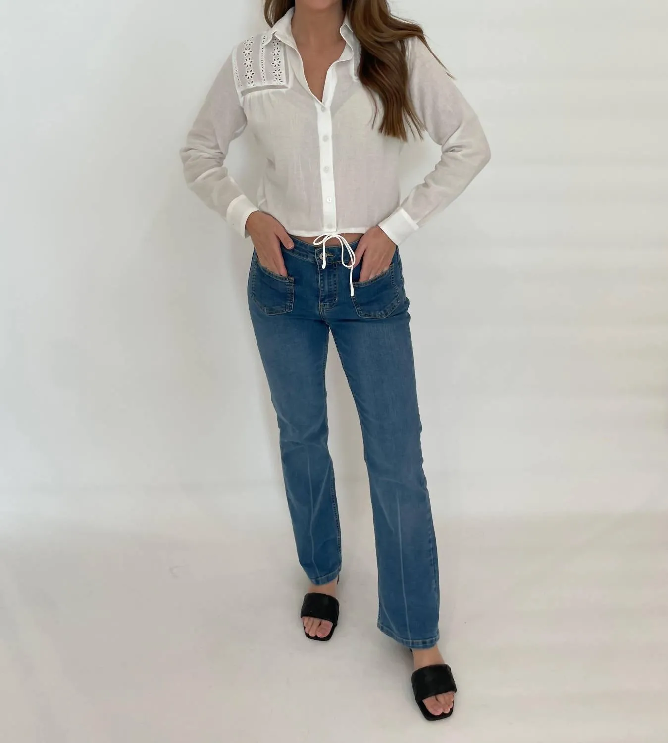 Straight Leg Jean With Patch Pocket In Navy
