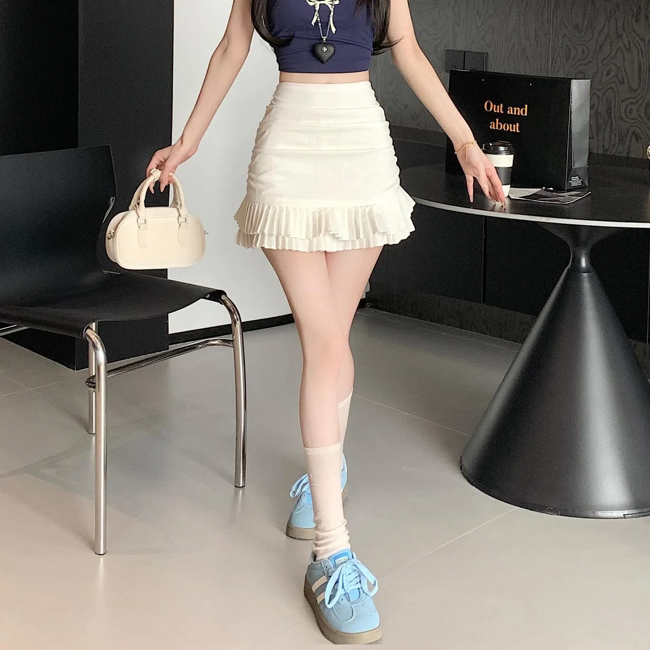 Stylish Pleated Shirred Bodycon Skirt for Women's Sweet Look