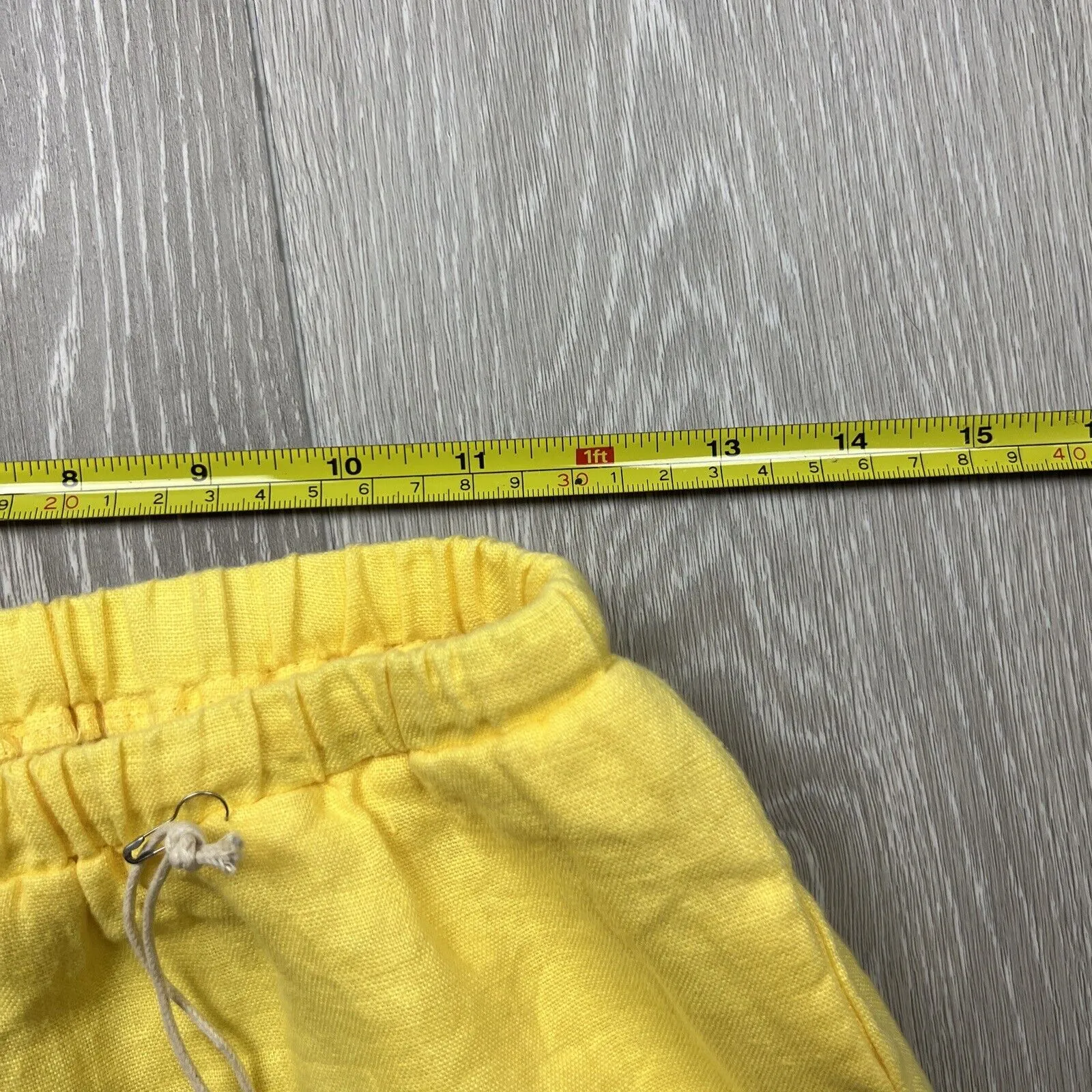 Subtitled Womens Yellow 100% Linen Wide Leg Pants Size Small (New)