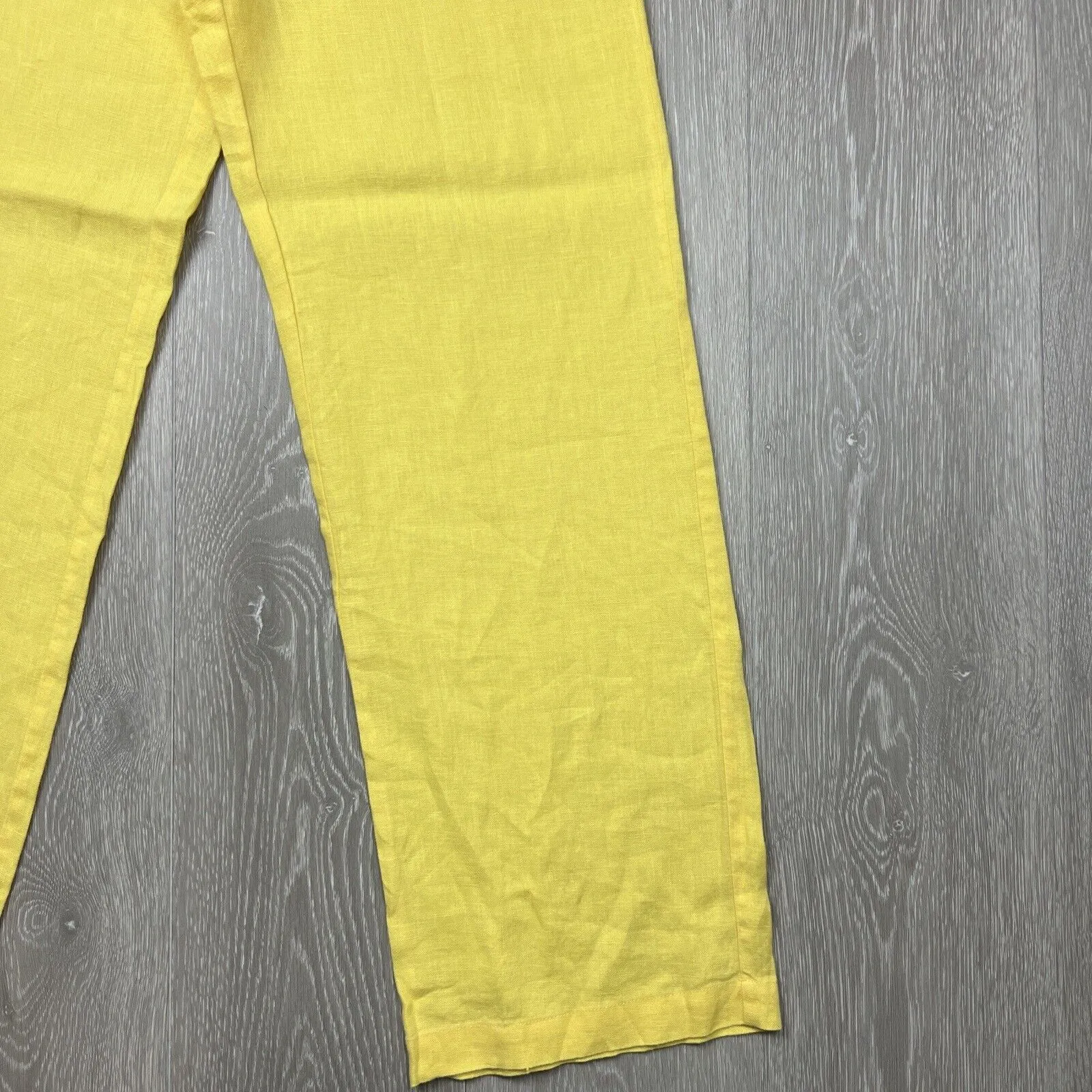 Subtitled Womens Yellow 100% Linen Wide Leg Pants Size Small (New)