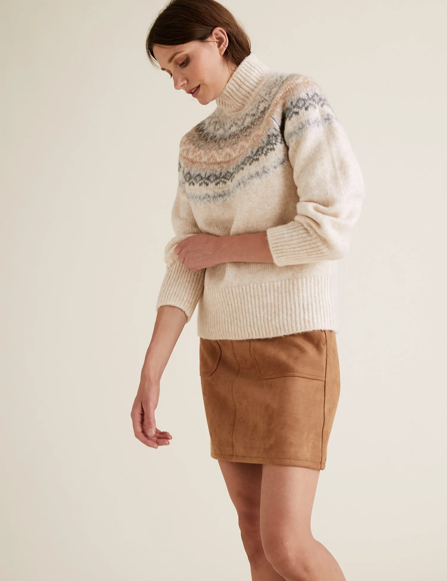 Suedette Mini A-Line Skirt
