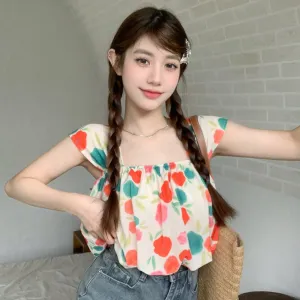 SWEET FLORAL CROPPED TANK TOP yc50309