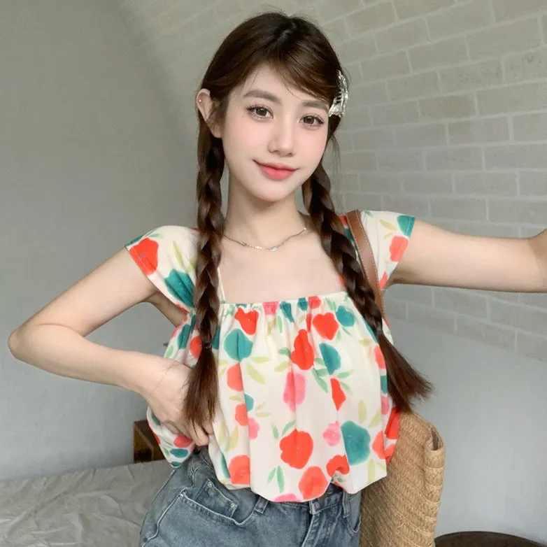 SWEET FLORAL CROPPED TANK TOP yc50309