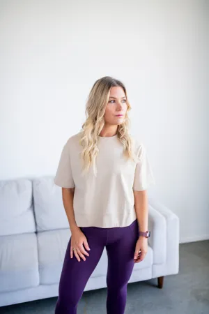 Taupe Boxy Knit Top
