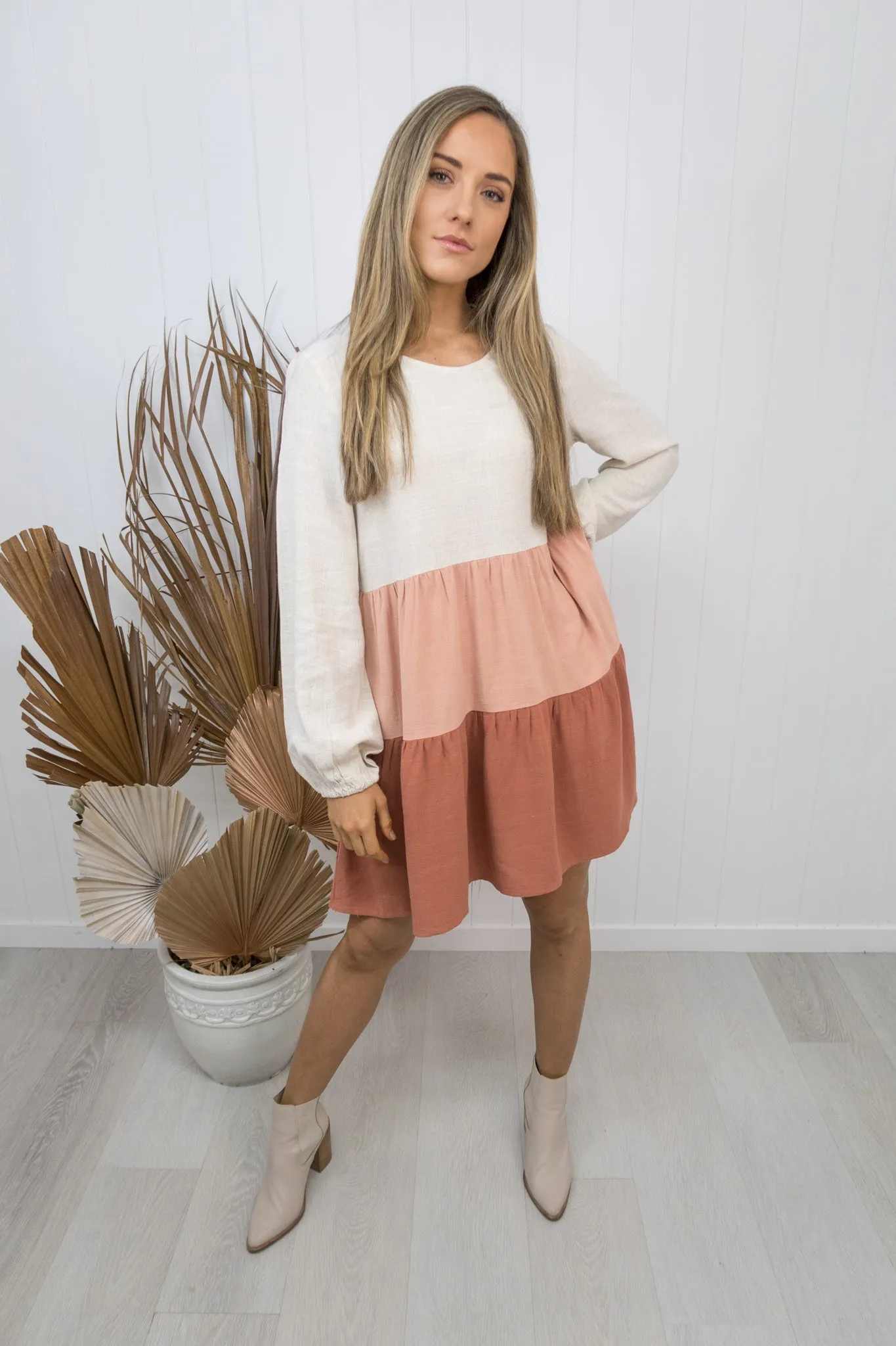 Teddie Dress -Blush/beige