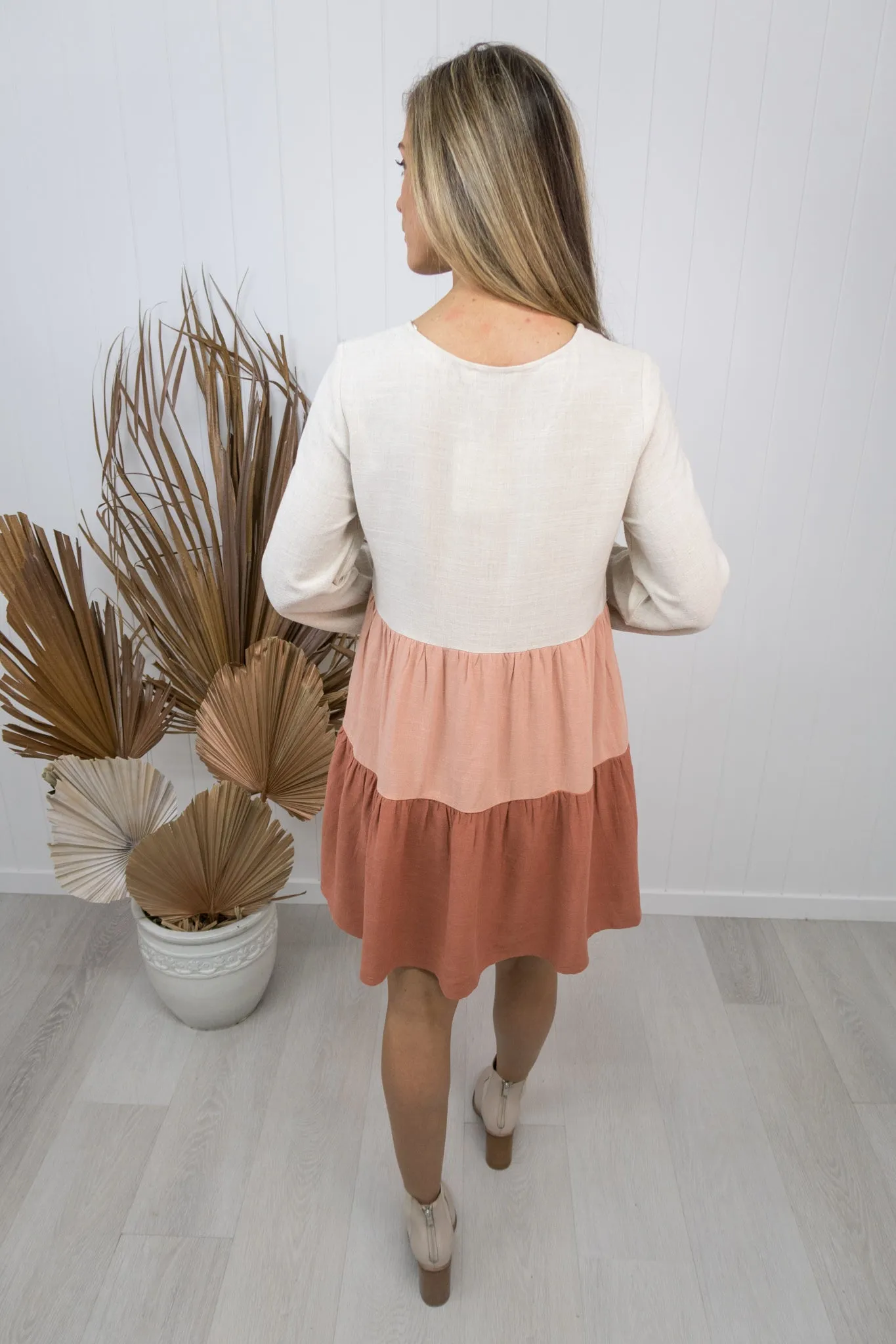 Teddie Dress -Blush/beige