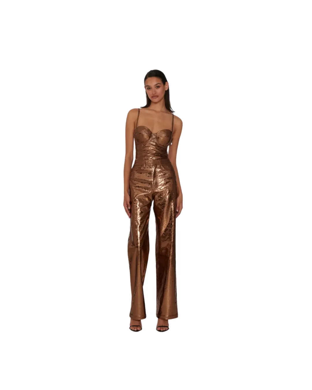 Textured High Waist Pants Toasted Coconut