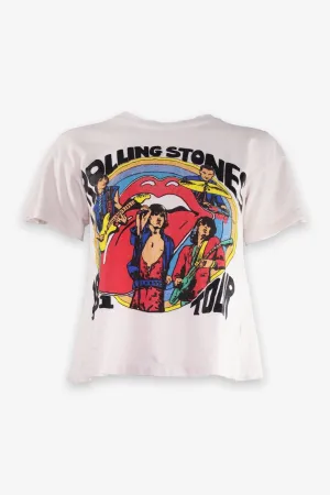 The Rolling Stones Unisex Cropped T-Shirt in White