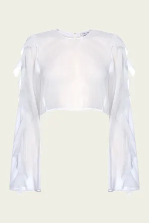 Thoma Cropped Shirt in Cream