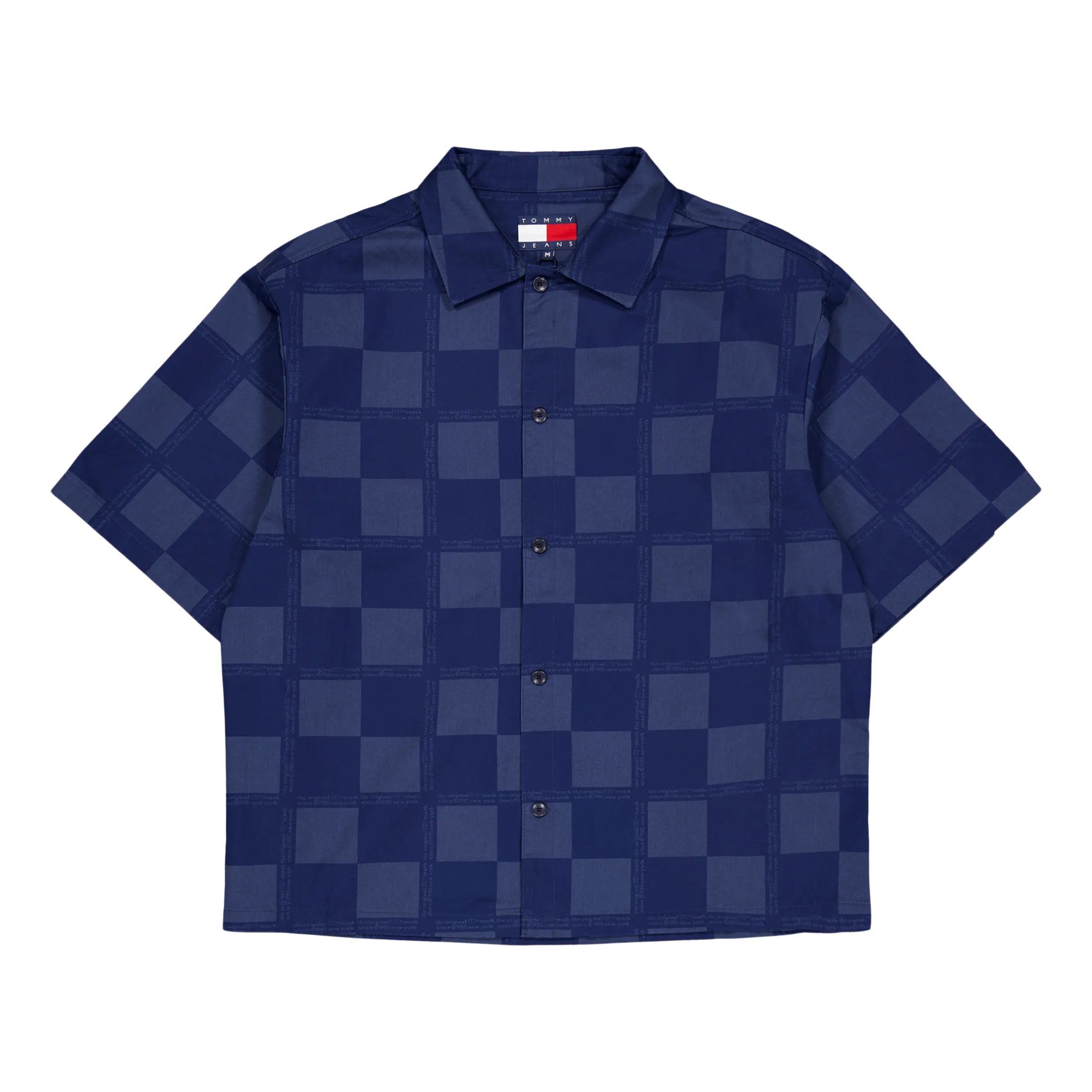 Tjcu Boxy 1985 Checkerbrd Shir Carbon Navy