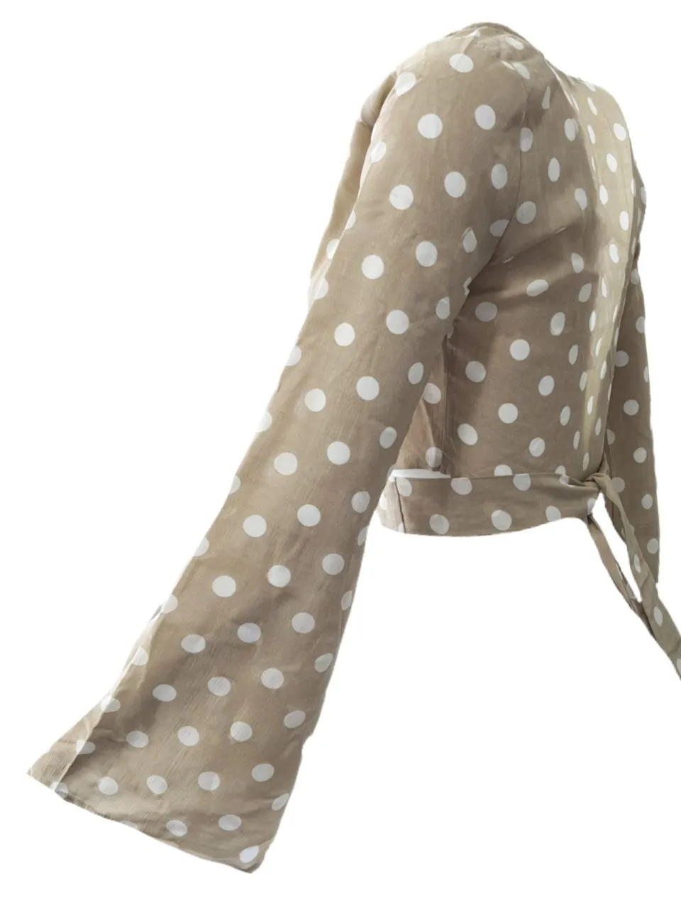 TOBY HEART GINGER Women's Beige Polka Dot Lulu Crop Top #T1060 NWT