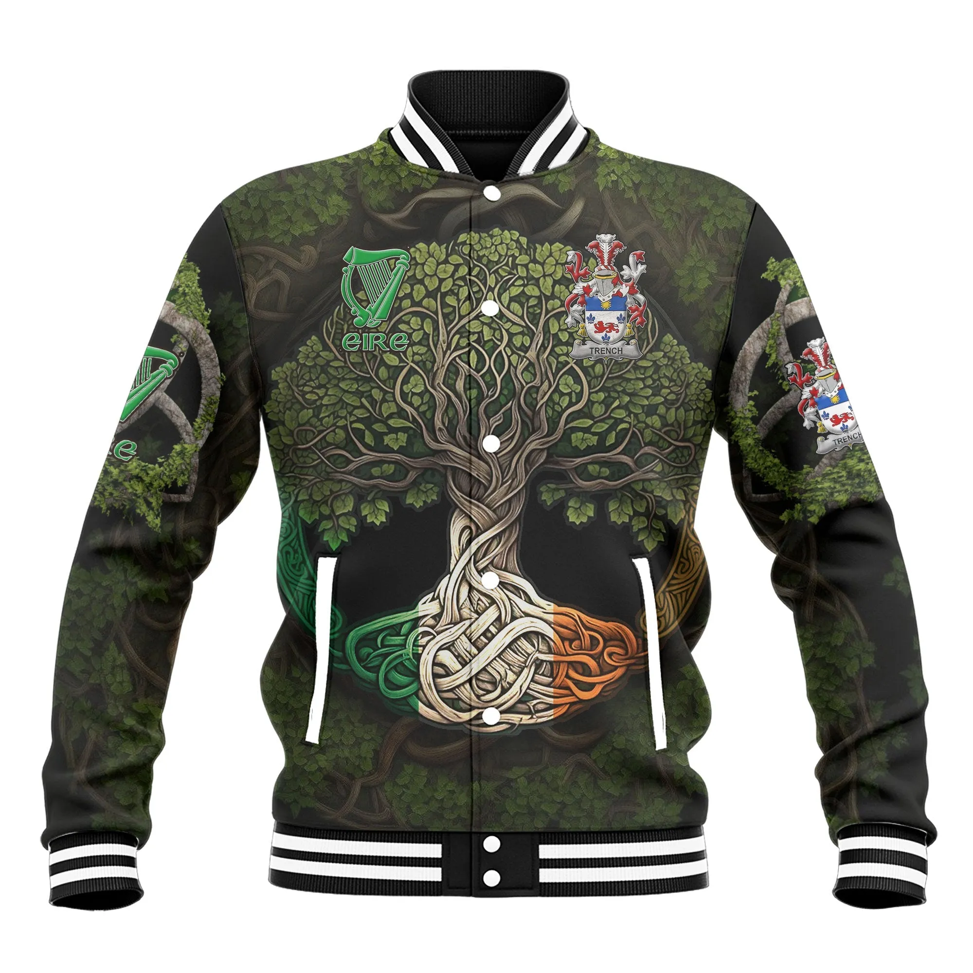 Trench Baseball Jackets Ireland Is My Root Style